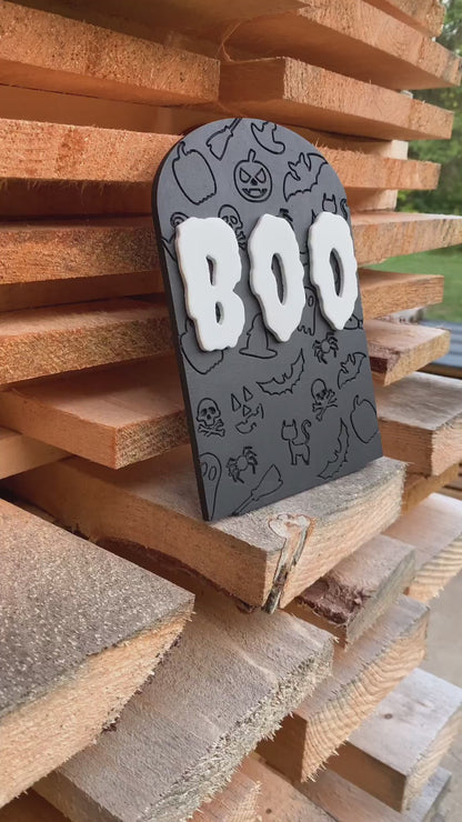 Boo Halloween Engraved Mini